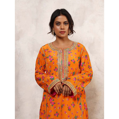 Shetab Kazmi Mehroz Floral Embroidered Kurta with Salwar & Dupatta