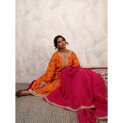 Shetab Kazmi Mehroz Floral Embroidered Kurta with Salwar & Dupatta