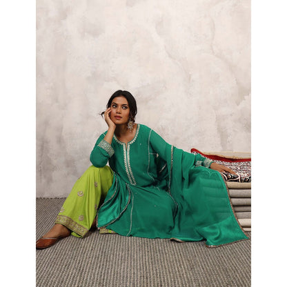 Shetab Kazmi Sabzrang Embroidered Kurta with Palazzo & Dupatta