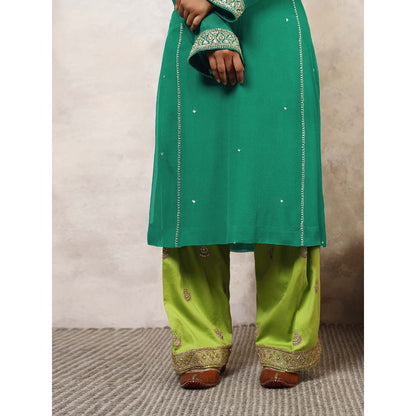 Shetab Kazmi Sabzrang Embroidered Kurta with Palazzo & Dupatta