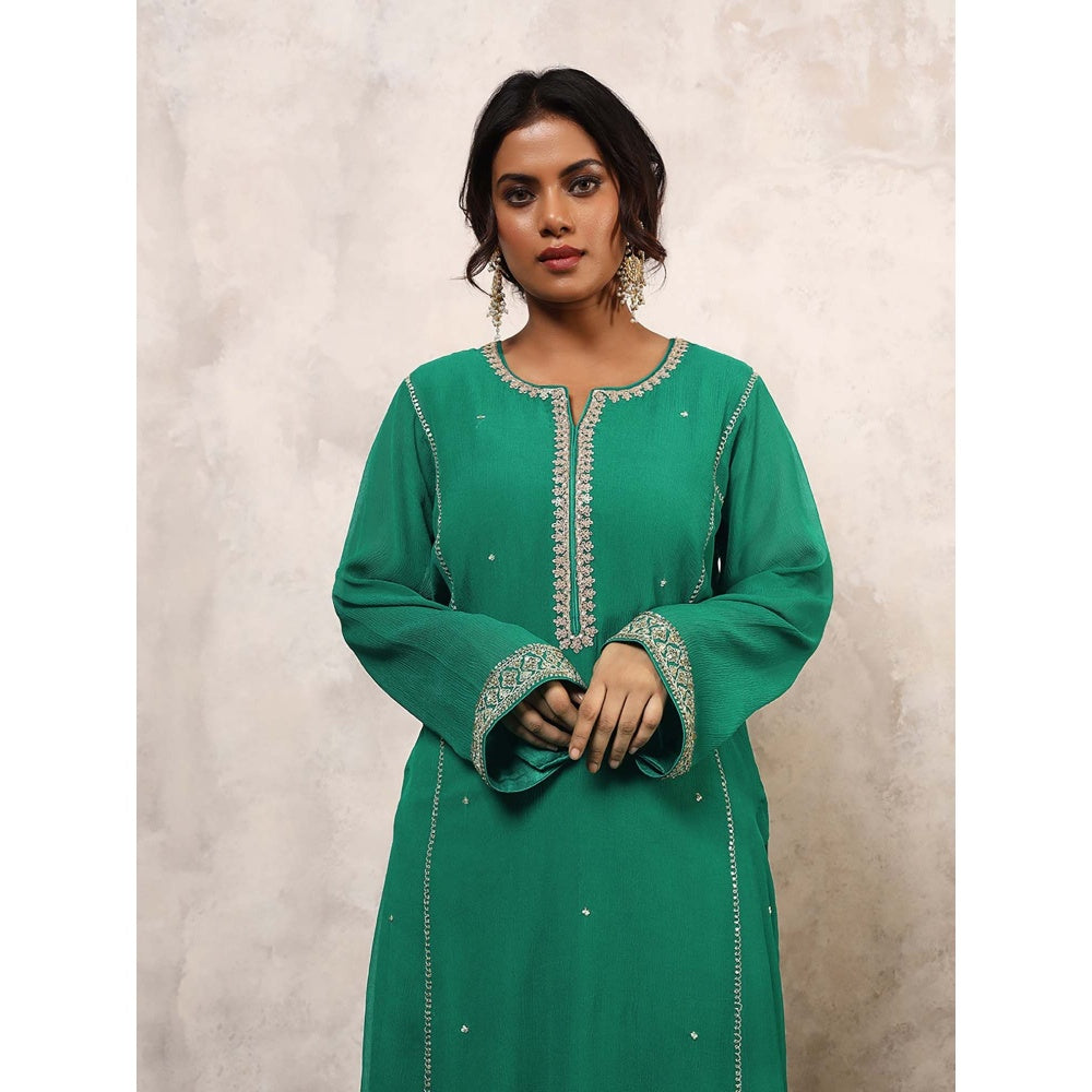 Shetab Kazmi Sabzrang Embroidered Kurta with Palazzo & Dupatta