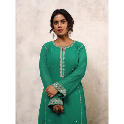 Shetab Kazmi Sabzrang Embroidered Kurta with Palazzo & Dupatta