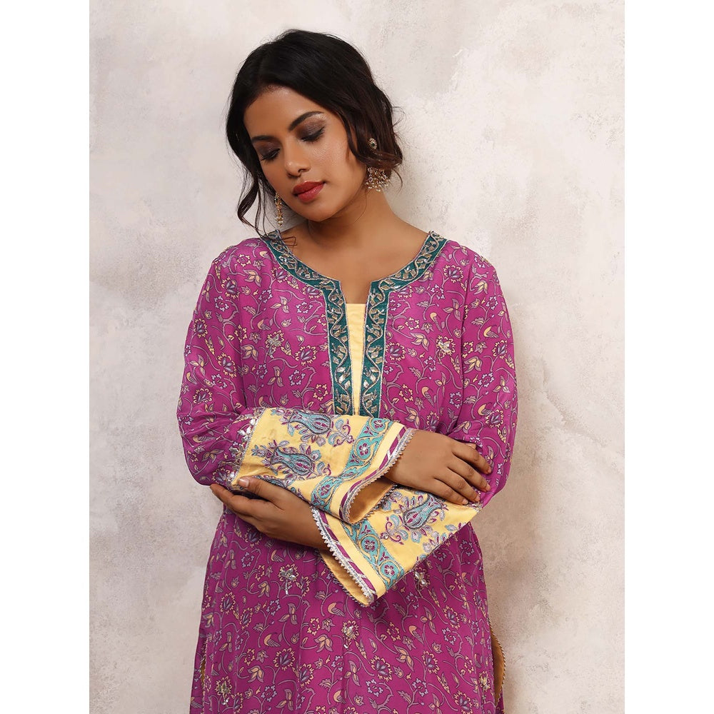 Shetab Kazmi Shafaq Floral Gota Work Kurta with Salwar & Dupatta