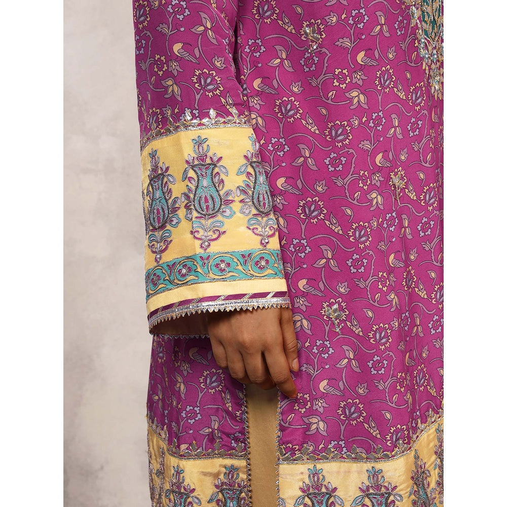 Shetab Kazmi Shafaq Floral Gota Work Kurta with Salwar & Dupatta