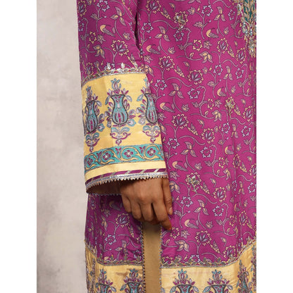 Shetab Kazmi Shafaq Floral Gota Work Kurta with Salwar & Dupatta