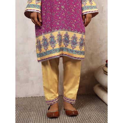 Shetab Kazmi Shafaq Floral Gota Work Kurta with Salwar & Dupatta