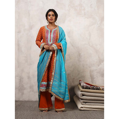Shetab Kazmi Zarqa Floral Embroidered Anarkali with Palazzo & Dupatta