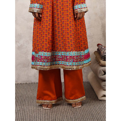 Shetab Kazmi Zarqa Floral Embroidered Anarkali with Palazzo & Dupatta