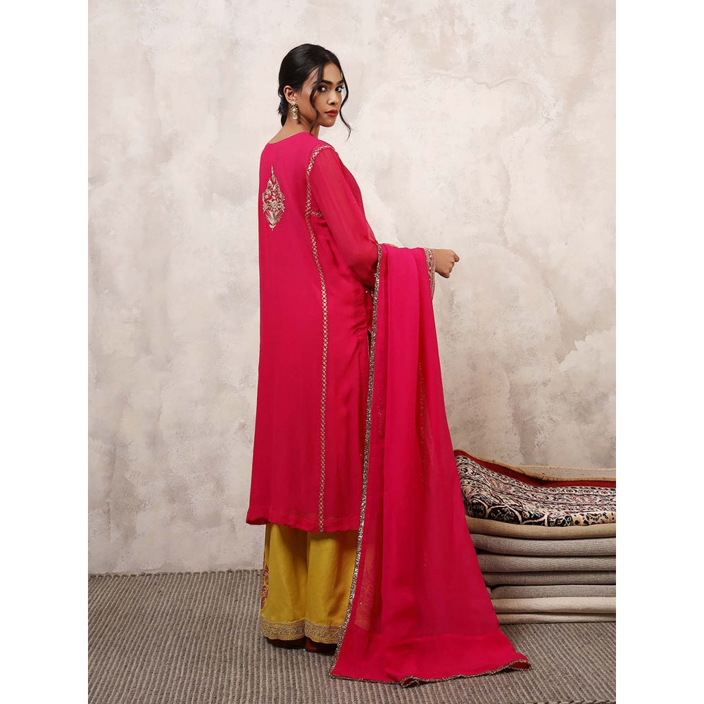 Shetab Kazmi Zehra Embroidered Kurta with Palazzo & Dupatta