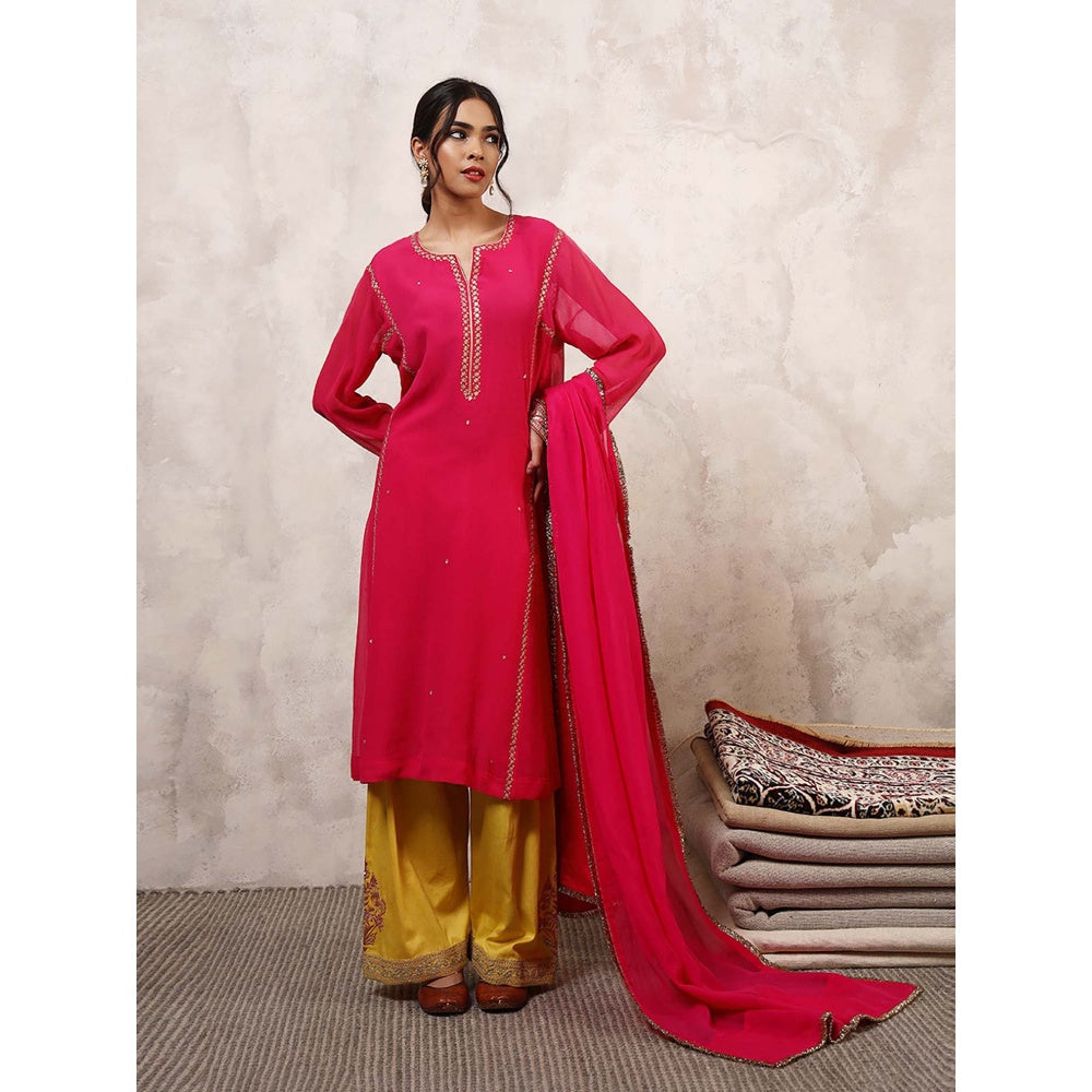 Shetab Kazmi Zehra Embroidered Kurta with Palazzo & Dupatta