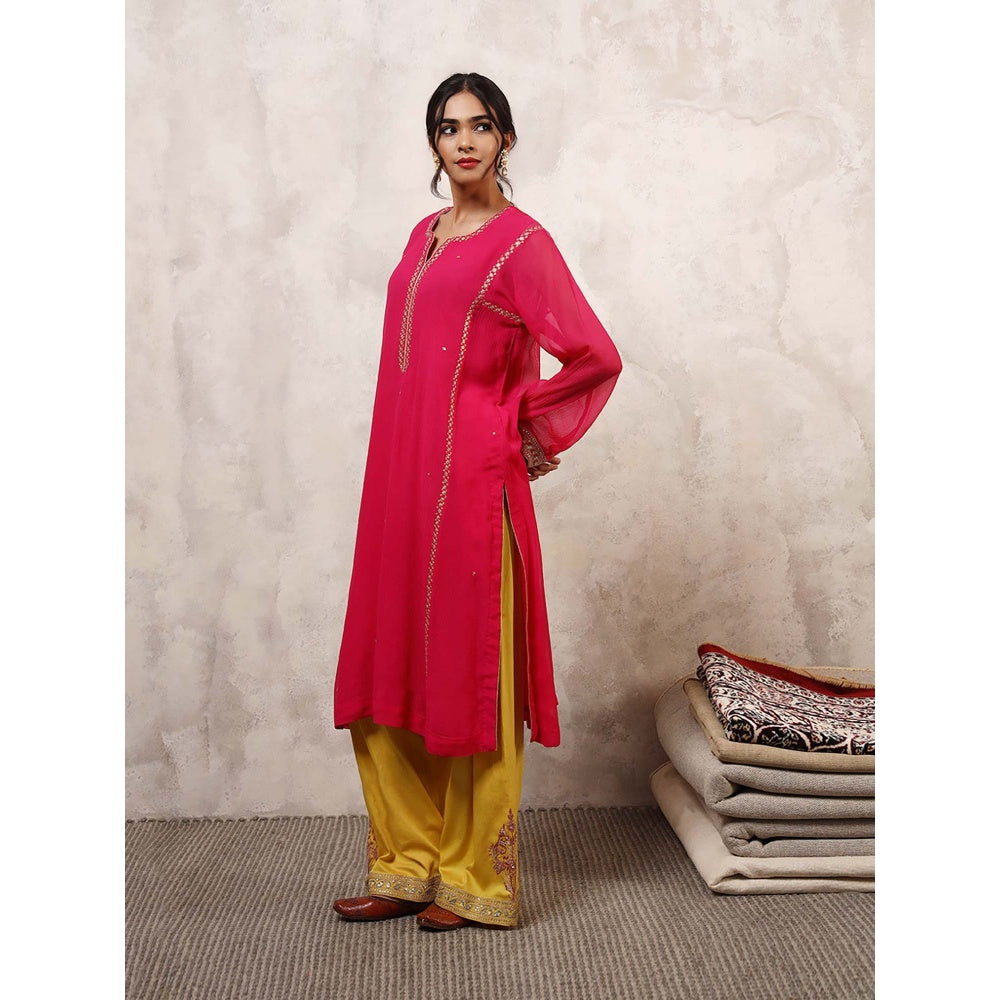 Shetab Kazmi Zehra Embroidered Kurta with Palazzo & Dupatta