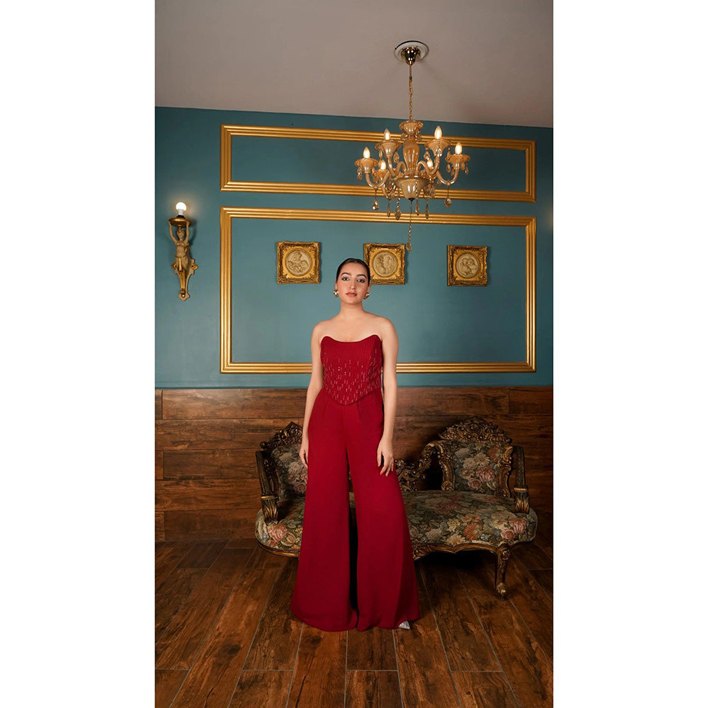 Shilpsutra Maroon Aesthetic Marron Co-Ord Set