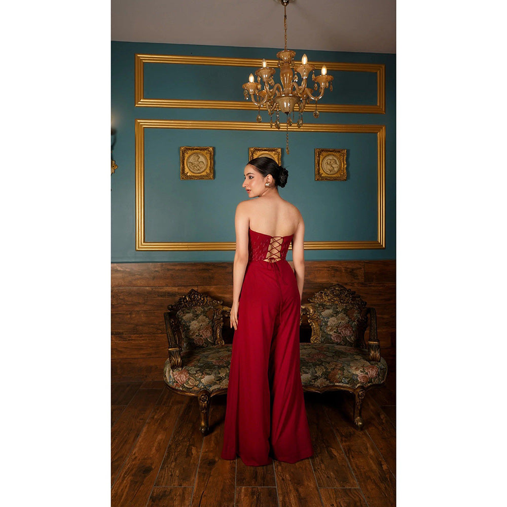 Shilpsutra Maroon Aesthetic Marron Co-Ord Set