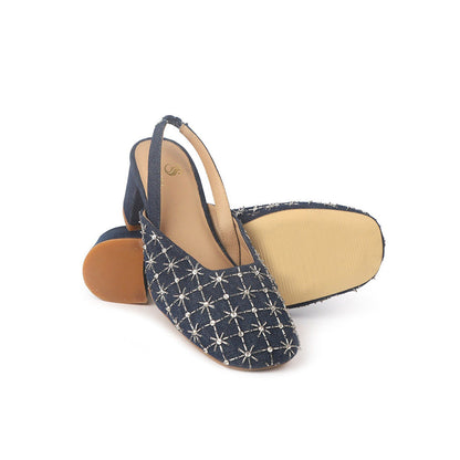 Shilpsutra Embo Denim Blue Sandal Heels