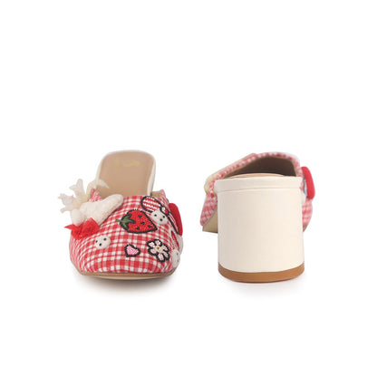 Shilpsutra Giggle Step Red Mules Heels