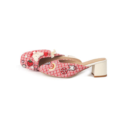 Shilpsutra Giggle Step Red Mules Heels