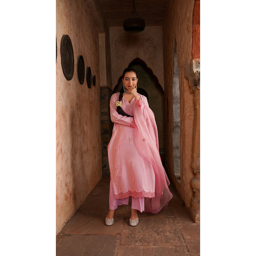 Shilpsutra Mesh Pink Kurta with Pant and Dupatta