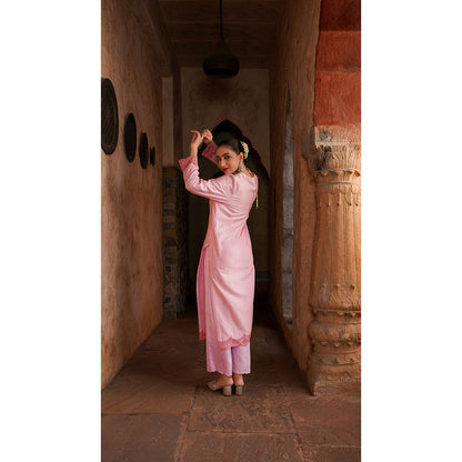 Shilpsutra Mesh Pink Kurta with Pant and Dupatta
