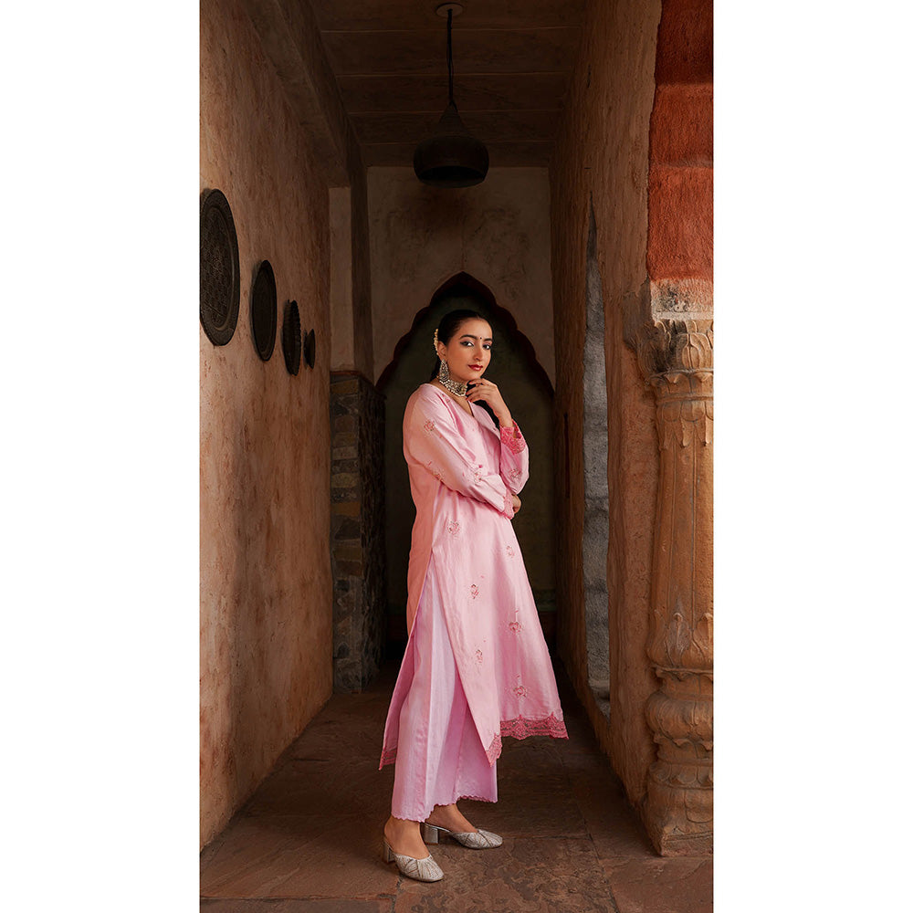 Shilpsutra Mesh Pink Kurta with Pant and Dupatta