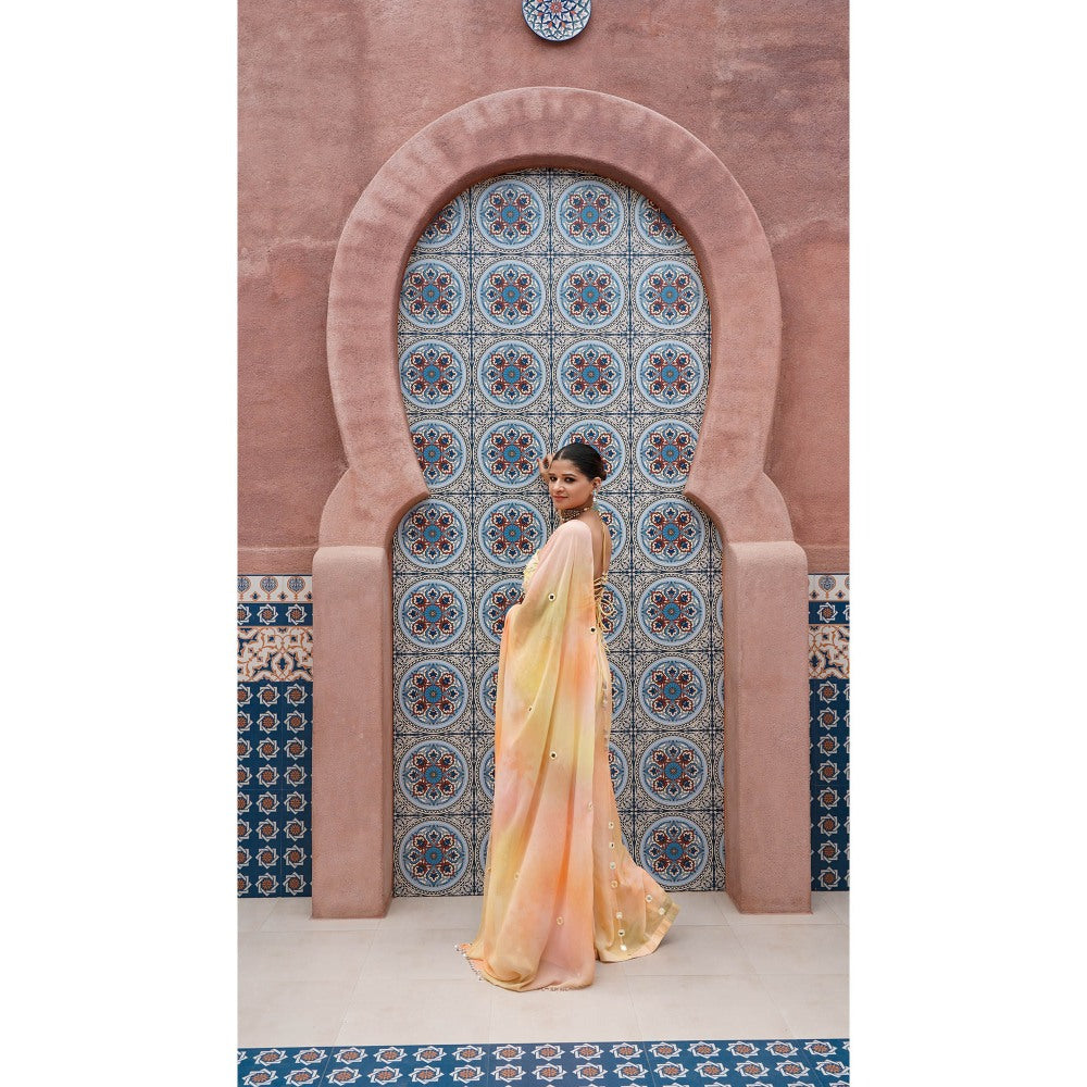 Shilpsutra Yellow Energy Rock Painted Top with Sharara and Dupatta