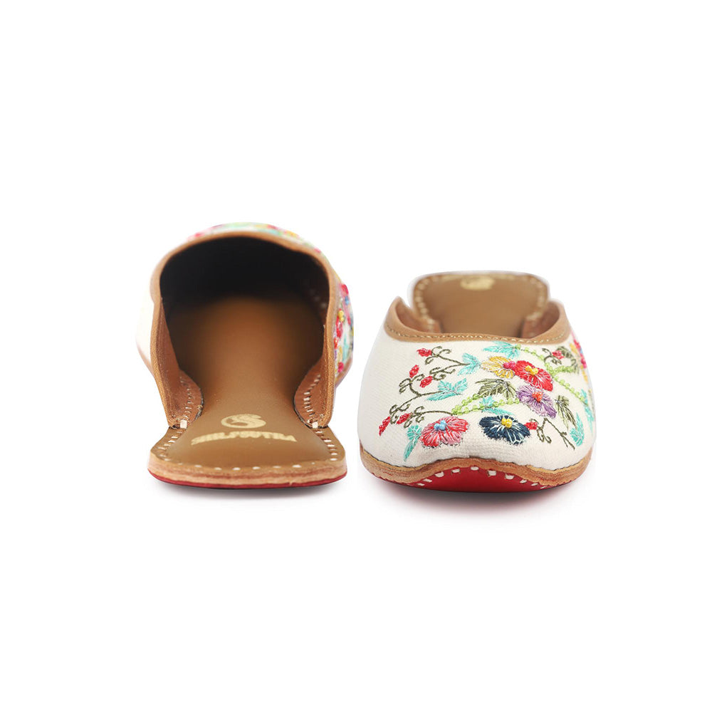 Shilpsutra Women White Amaryllis Mules