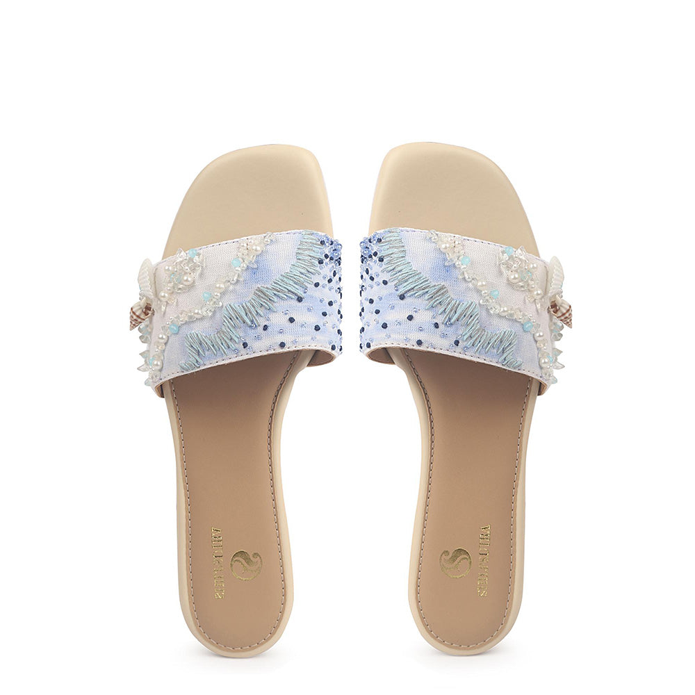 Shilpsutra Women White Sea Weave Flats