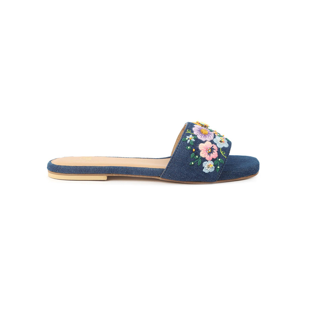 Shilpsutra Women Blue Denim Dazzle Flats