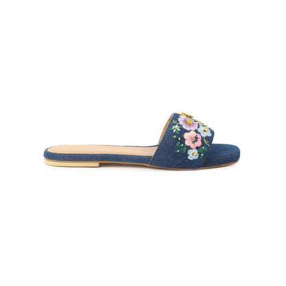 Shilpsutra Women Blue Denim Dazzle Flats