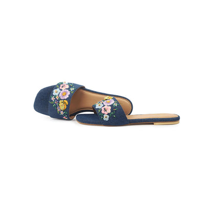 Shilpsutra Women Blue Denim Dazzle Flats