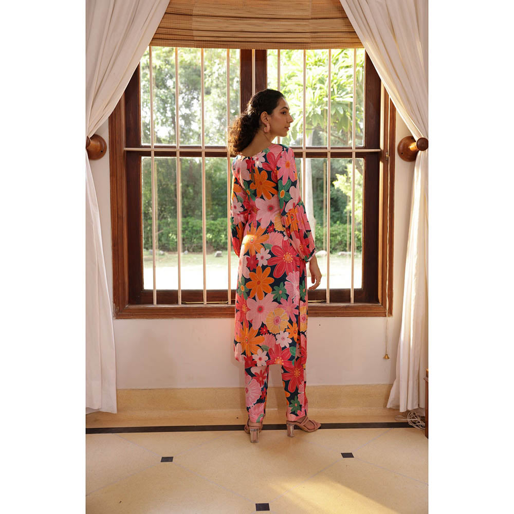 Shibui Bloom Mosaic Pink Print Kurta and Pant (Set of 2)