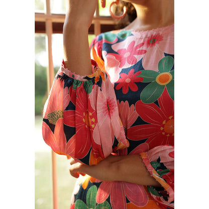 Shibui Bloom Mosaic Pink Print Kurta and Pant (Set of 2)