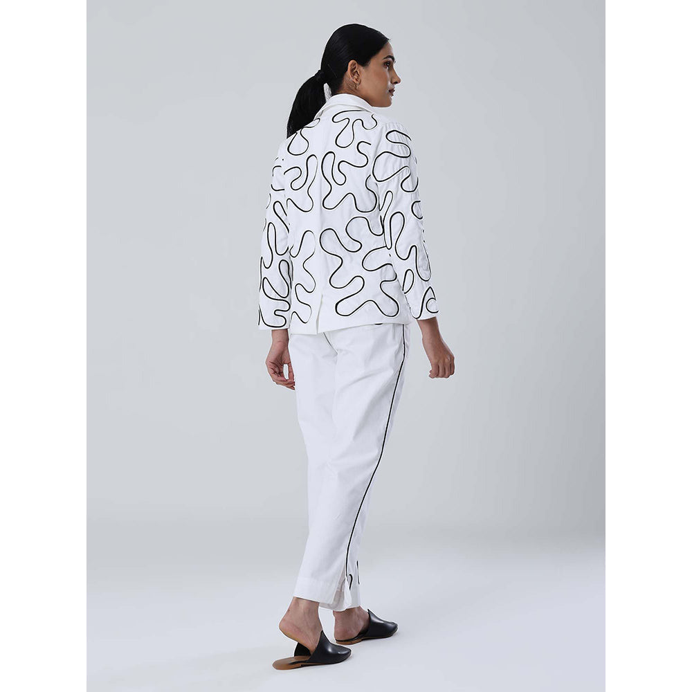 Shibui White Platinum Blazer with Pant (Set of 2)