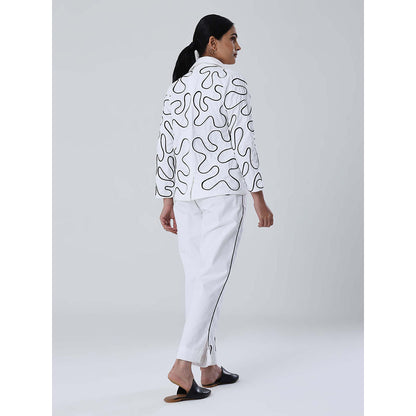 Shibui White Platinum Blazer with Pant (Set of 2)