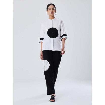 Shibui Marble White Shirt and Black Pant (Set of 2)