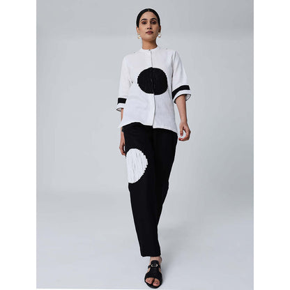 Shibui Marble White Shirt and Black Pant (Set of 2)