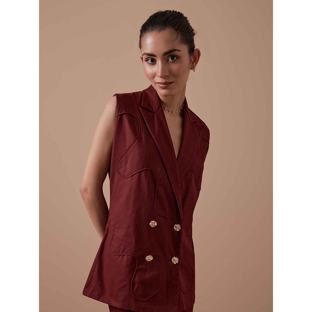 Shibui Merlot Half Blazer - Maroon