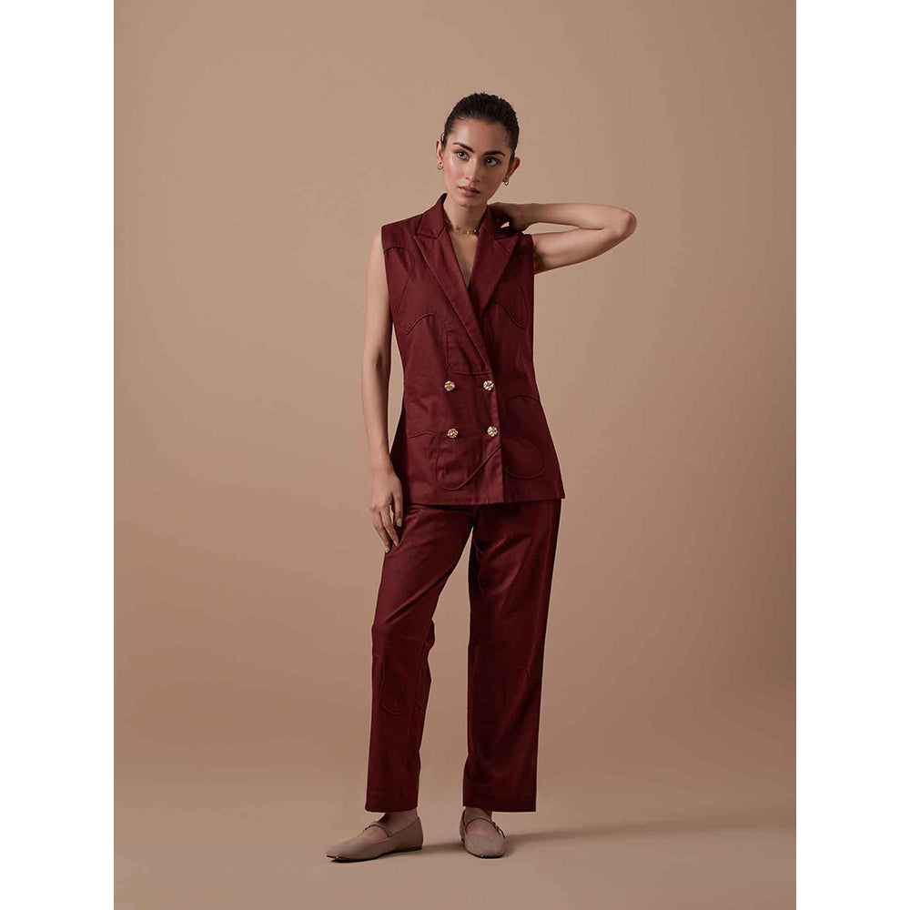 Shibui Merlot Half Blazer - Maroon