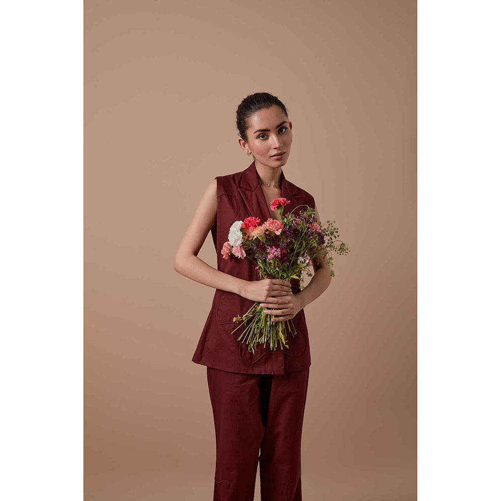 Shibui Merlot Half Blazer - Maroon
