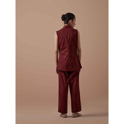 Shibui Merlot Half Blazer - Maroon