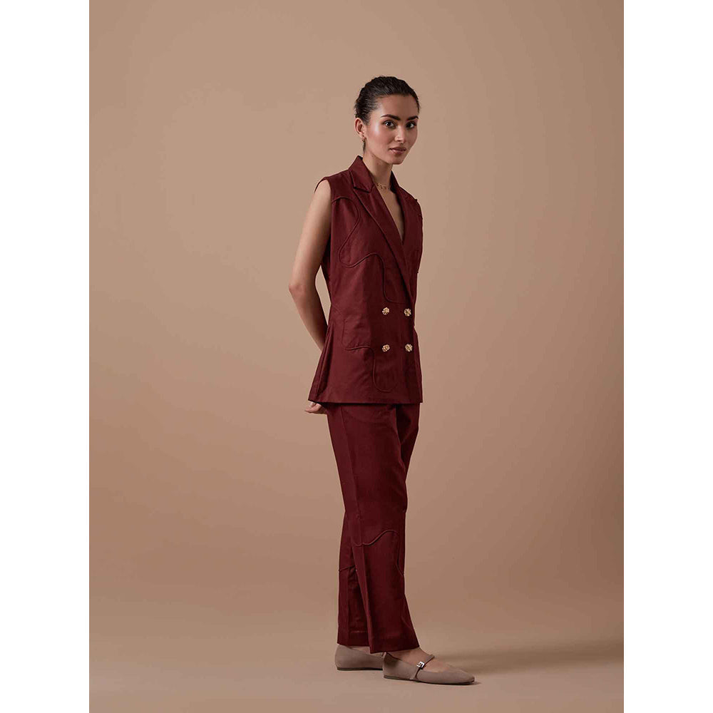 Shibui Merlot Half Blazer - Maroon