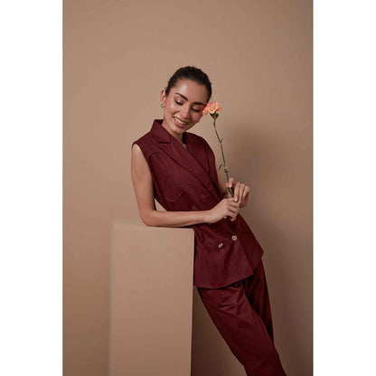 Shibui Influence Co-Ord - Maroon (Set of 2)