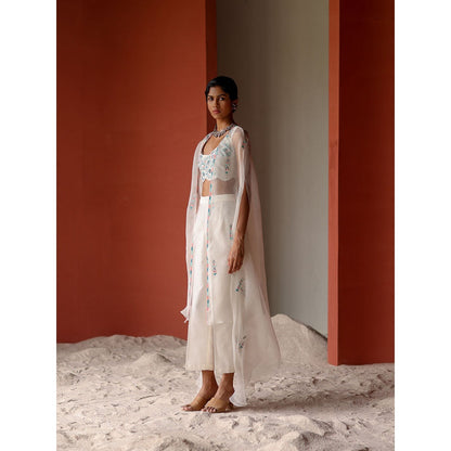 SHIKHA MEHTA Pahee Blouse with Pant and Cape (Set of 3)