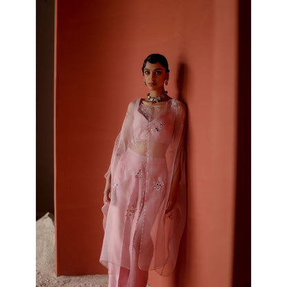 SHIKHA MEHTA Ruhani Blouse with Pant and Cape (Set of 3)