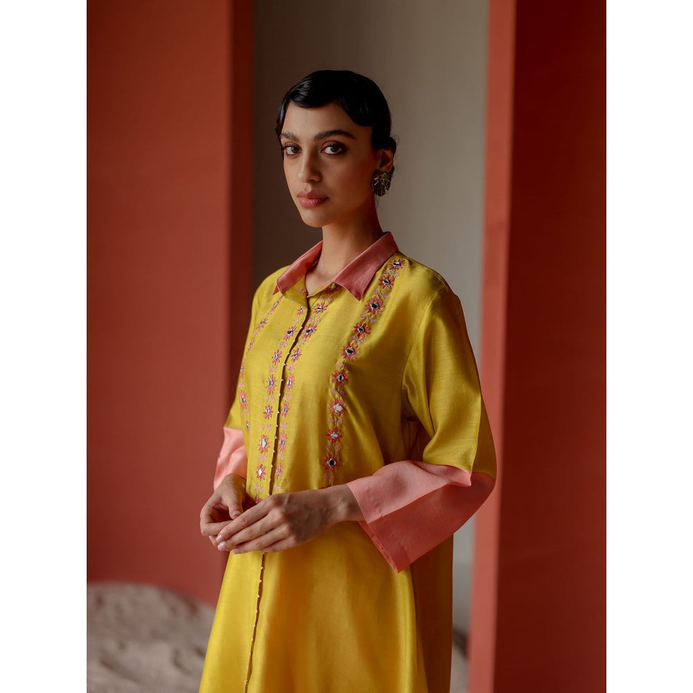 SHIKHA MEHTA Trisha Kurta with Pant and Slip (Set of 3)