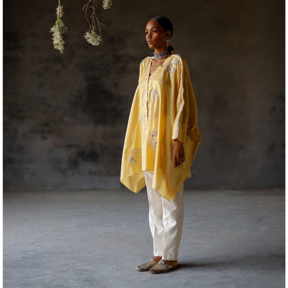 SHIKHA MEHTA Yellow Roli Silk Co-Ord (Set of 2)