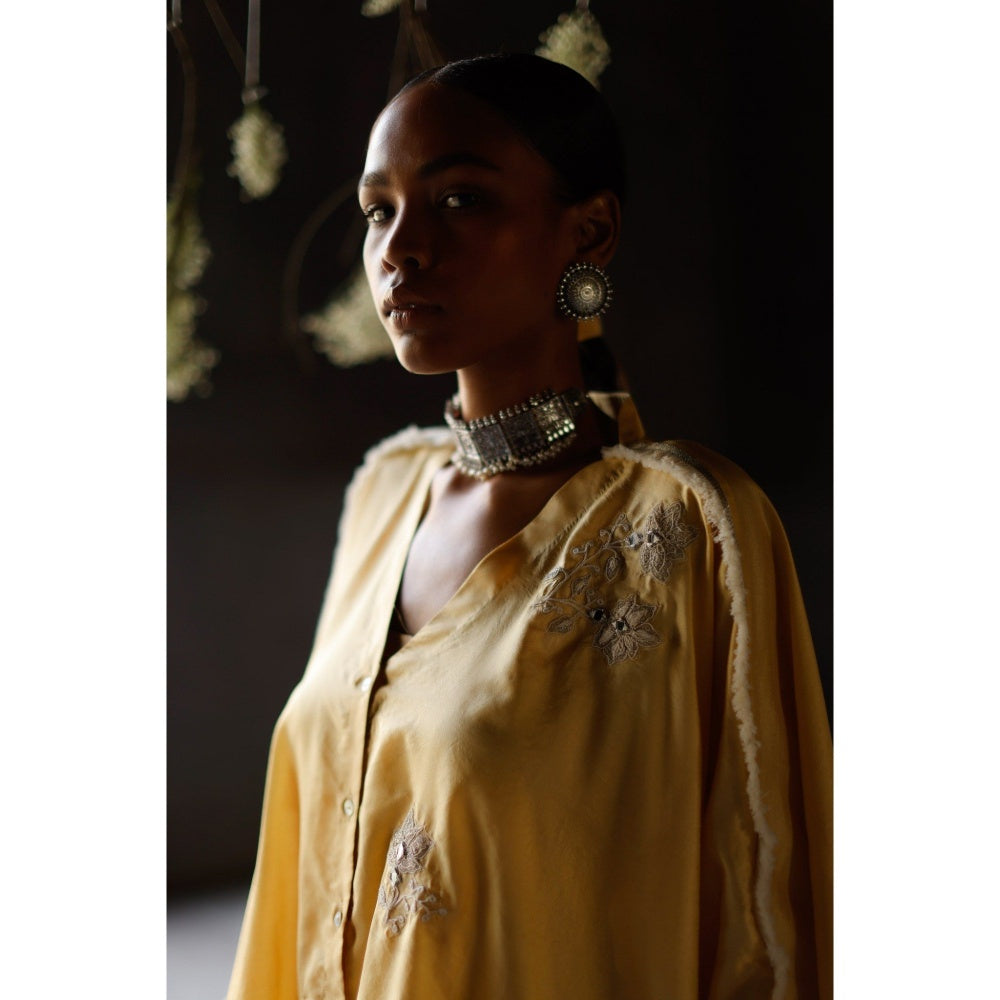 SHIKHA MEHTA Yellow Roli Silk Co-Ord (Set of 2)