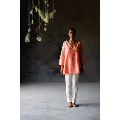 SHIKHA MEHTA Coral Raavi Co-Ord (Set of 2)