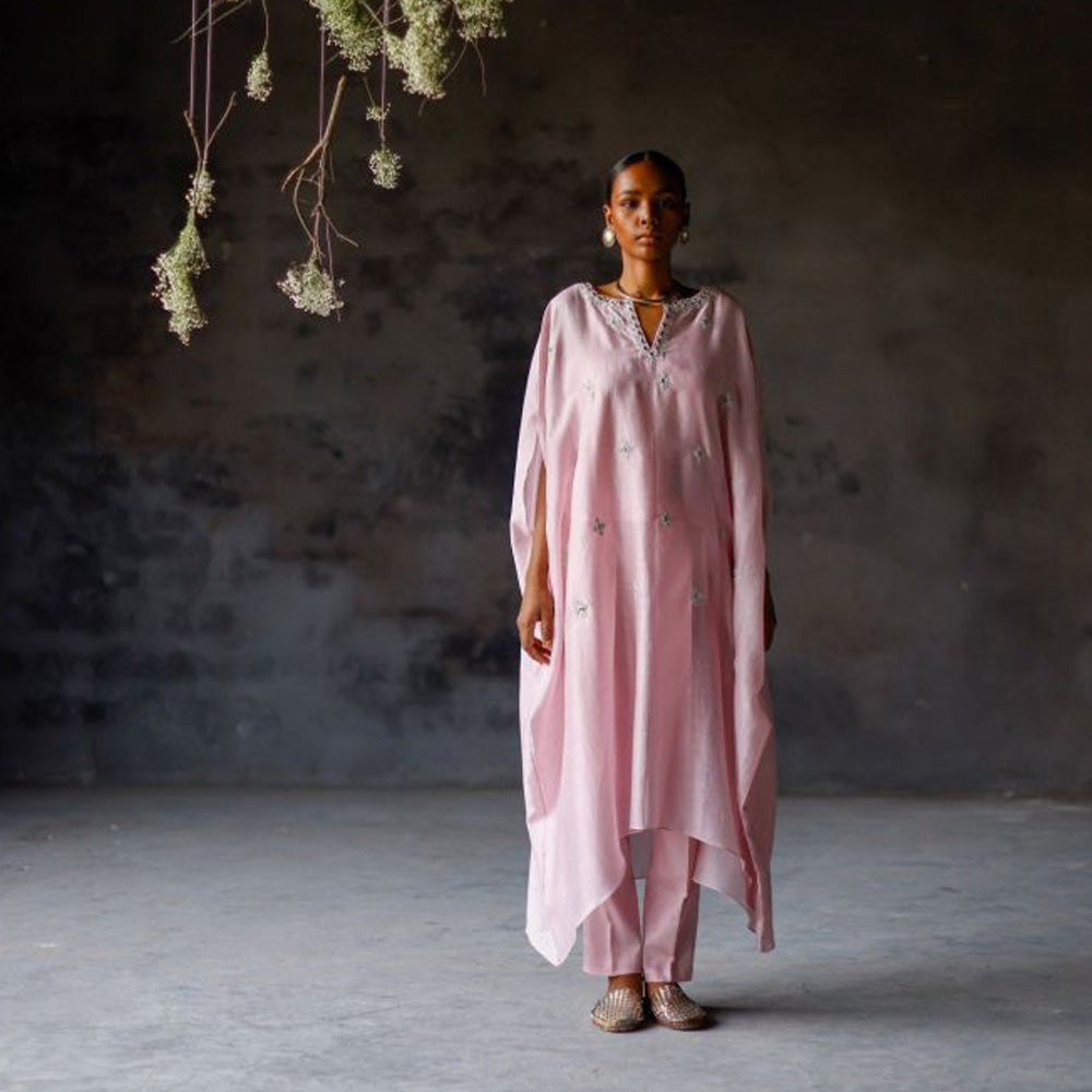 SHIKHA MEHTA Lavender Anisa Kaftan and Pant with Slip (Set of 3)