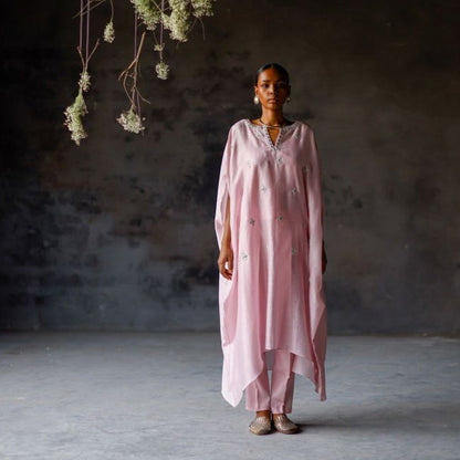 SHIKHA MEHTA Lavender Anisa Kaftan and Pant with Slip (Set of 3)