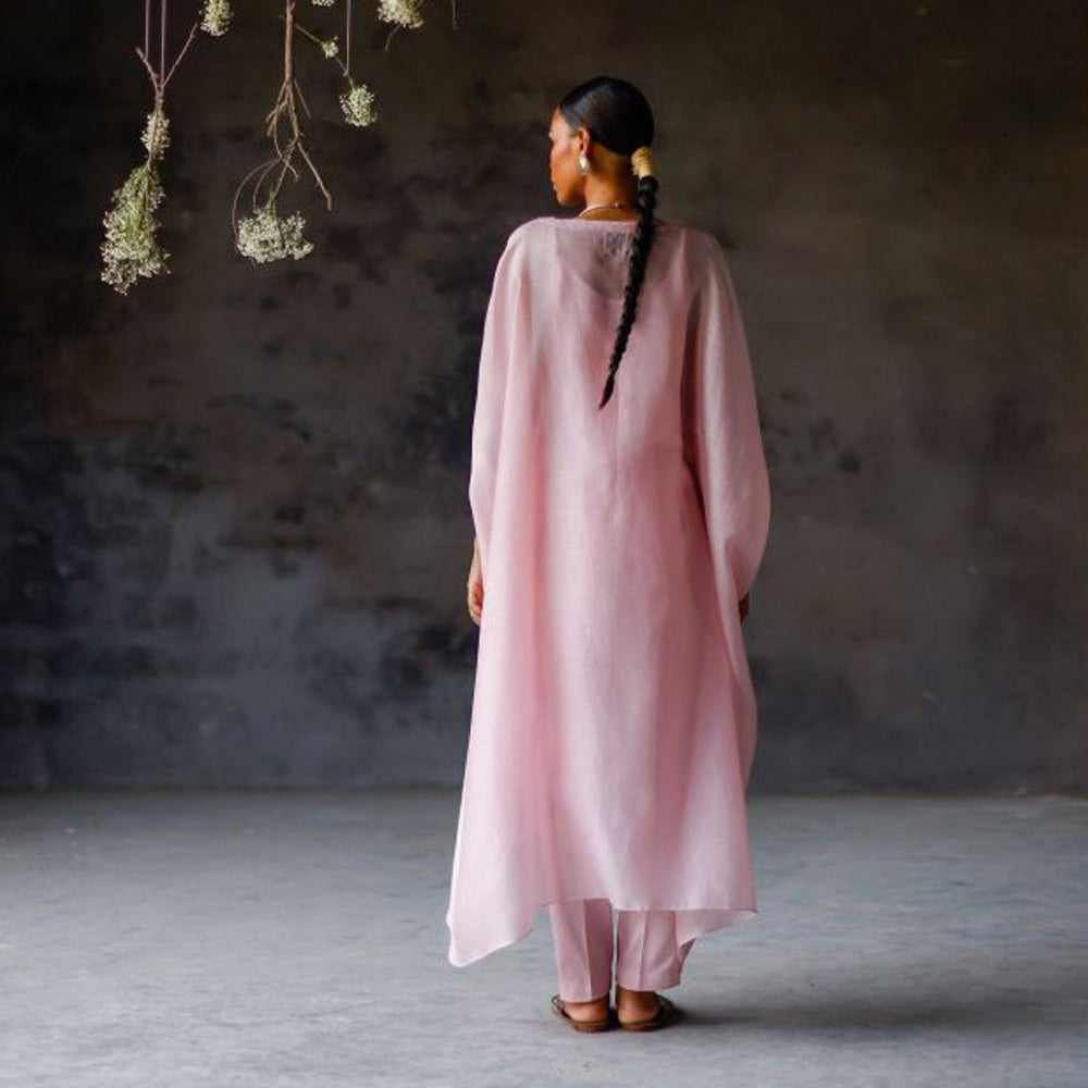 SHIKHA MEHTA Lavender Anisa Kaftan and Pant with Slip (Set of 3)